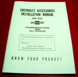 1952 Chevy Accessory Installation Manual